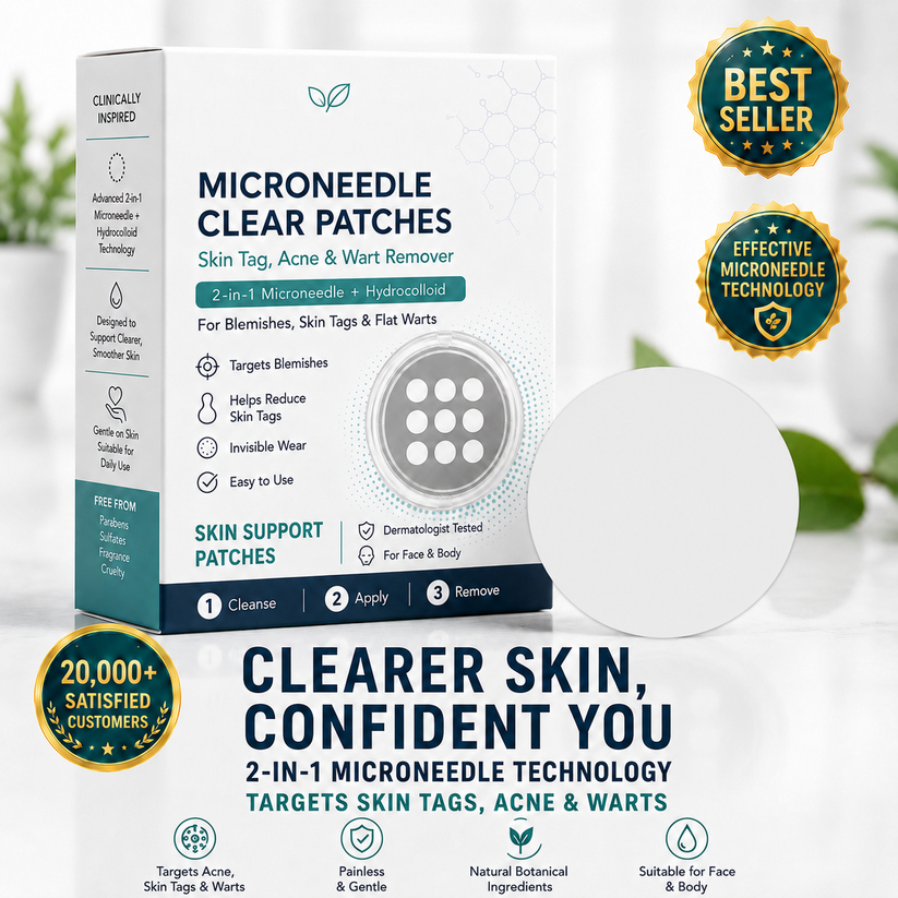 Effective MicroNeedle BotanicSkinTag Removal Patch
