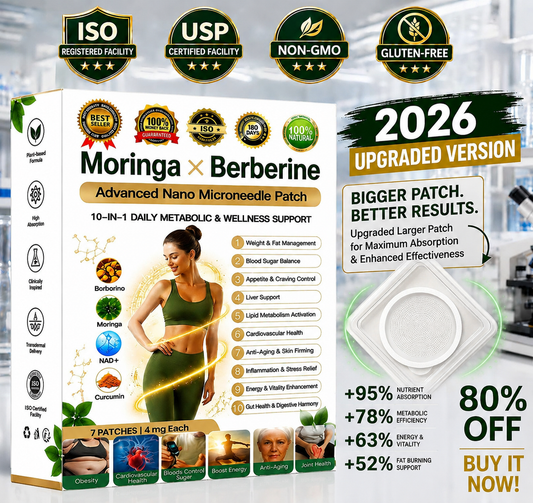 Slimleanlabs® Moringa · Berberine × NAD+ 10-in-1 Advanced Nano Microneedle Patch 𝑬𝒗𝒐𝒍𝒖𝒕𝒊𝒐𝒏 𝑽𝟐